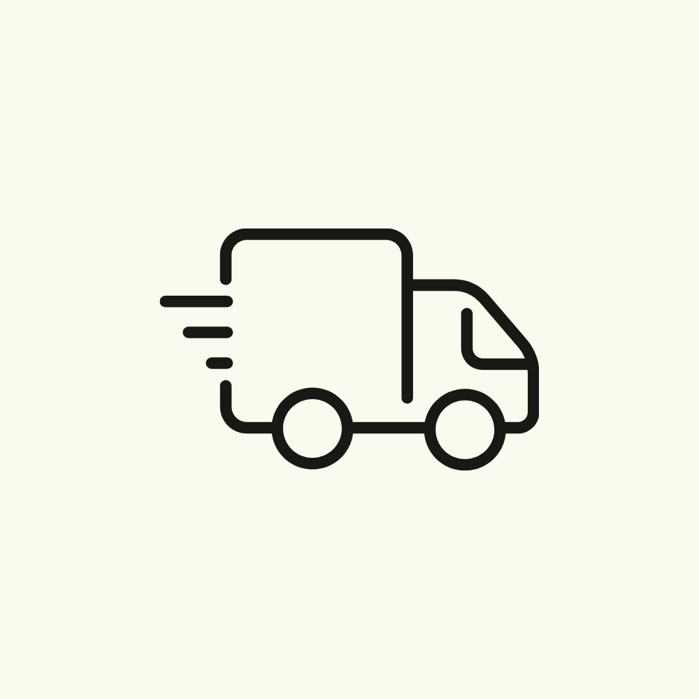 Icon of a delivery truck on a plain background